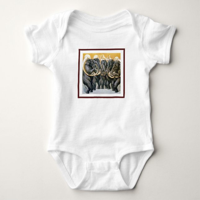 Elephant Brass Band Baby Bodysuit (Front)