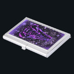 Elephant Business Card Case Purple Pink Night<br><div class="desc">Business Card Cases with Purple Pink Elephant Walking At Starry Night Magic Animal Drawing - Choose / Add Your Unique Text / Colour - Make Your Special v Gift - Resize and move or remove and add elements / image with customisation tool ! - Drawing and Design by MIGNED. You...</div>