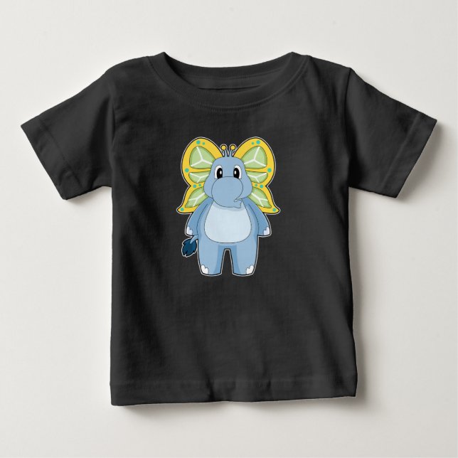 Elephant Butterfly Baby T-Shirt (Front)