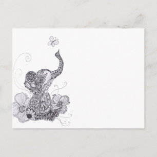 Elephant Butterfly Postcard