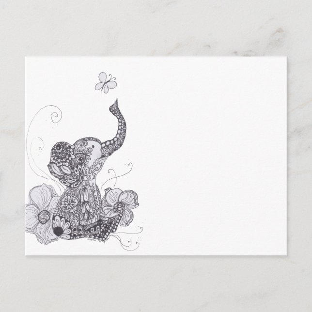 Elephant Butterfly Postcard (Front)