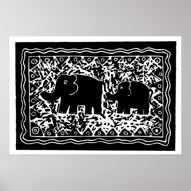 Elephant & Calf Poster (Front)