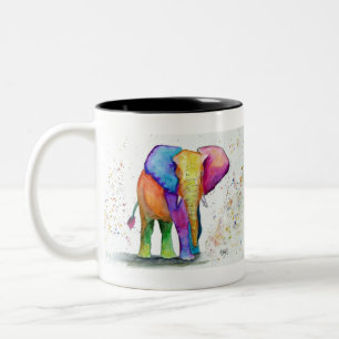 elephant candy Two-Tone coffee mug