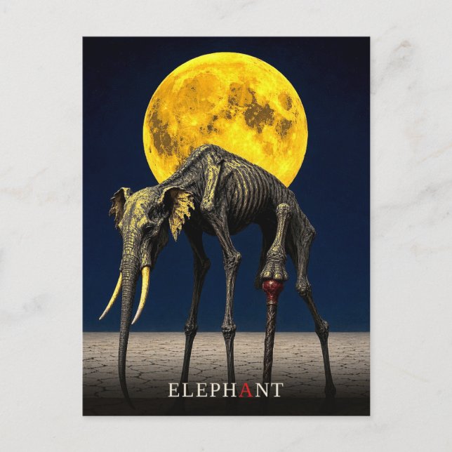Elephant Cane gothic Surreal Postcard (Front)