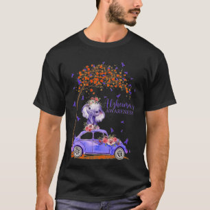 Elephant Car Purple Ribbon Floral Heimerheimer Bra T-Shirt