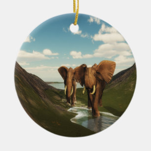 Elephant Ceramic Tree Decoration