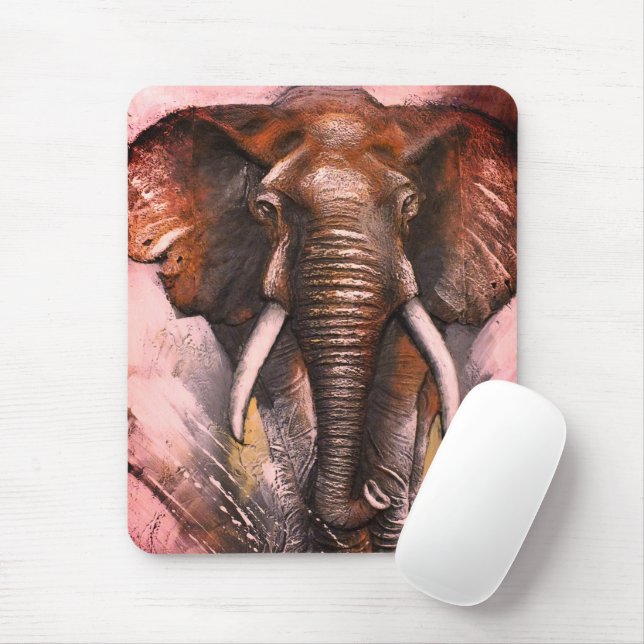 Elephant Charging  Mouse Mat (With Mouse)