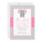Elephant Chevron Pink Grey Girl Baby Shower