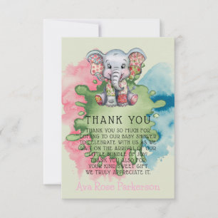 Elephant Chic Girl or Boy Baby Shower Thank You 