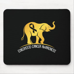 Elephant Childhood Cancer Awareness Ribbon Warrior Mouse Mat