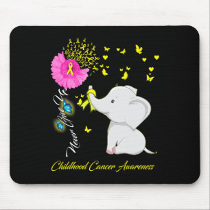 Elephant Childhood Cancer - Childhood Cancer Ribbo Mouse Mat