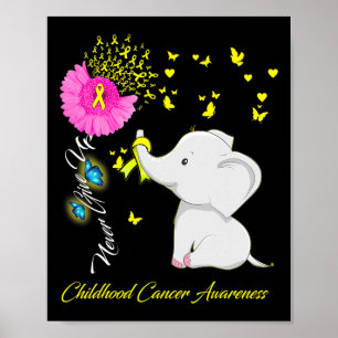 Elephant Childhood Cancer - Childhood Cancer Ribbo Poster
