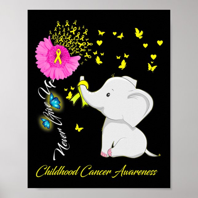 Elephant Childhood Cancer - Childhood Cancer Ribbo Poster (Front)