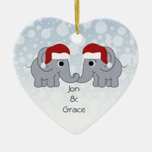 Elephant Christmas Ceramic Tree Decoration