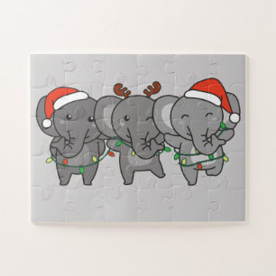 Elephant Christmas Christmas Animals Cute Jigsaw P Puzzle