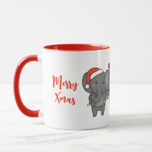 Elephant Christmas Christmas Animals Cute Wrapping Mug