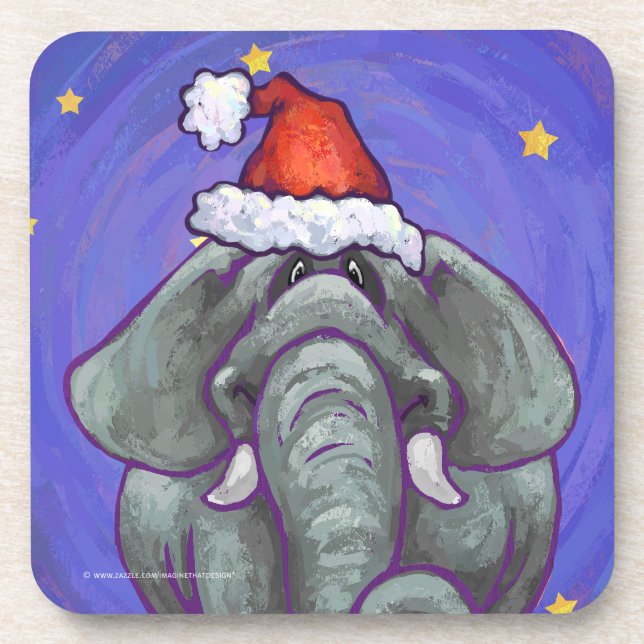 Elephant Christmas Coaster (Front)