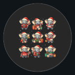 Elephant Christmas Funny Elephant Lover Pajama Men Classic Round Sticker<br><div class="desc">Elephant Christmas Funny Elephant Lover Pajama Men Women</div>