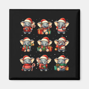 Elephant Christmas Funny Elephant Lover Pajama Men Magnet