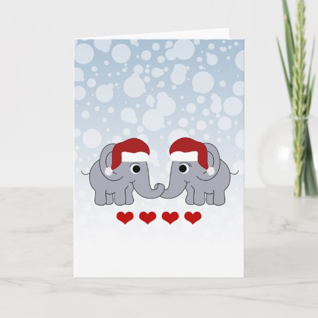 Elephant Christmas Holiday Card (Front)