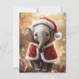 Elephant Christmas Holiday Card