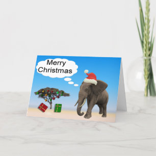 Elephant Christmas Holiday Card