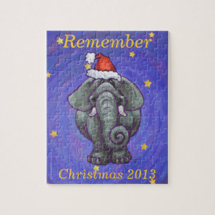 Elephant Christmas Jigsaw Puzzle