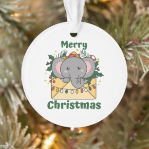 Elephant Christmas Letter Winter Animals Elephants Ornament