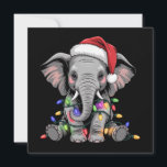 Elephant Christmas Lights Xmas Holiday Wild Animal Card<br><div class="desc">Elephant Christmas Lights Xmas Holiday Wild Animals Holiday</div>