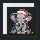 Elephant Christmas Lights Xmas Holiday Wild Animal Card<br><div class="desc">Elephant Christmas Lights Xmas Holiday Wild Animals Holiday</div>