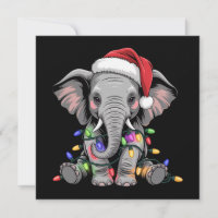 Elephant Christmas Lights Xmas Holiday Wild Animal