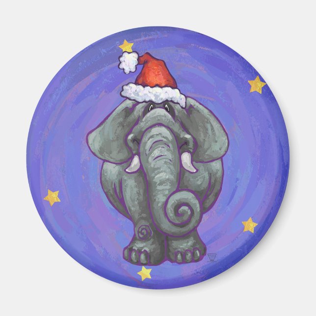 Elephant Christmas Magnet (Front)