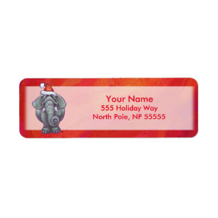 Elephant Christmas On Red