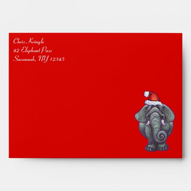 Elephant Christmas On Red Envelopes (Front)