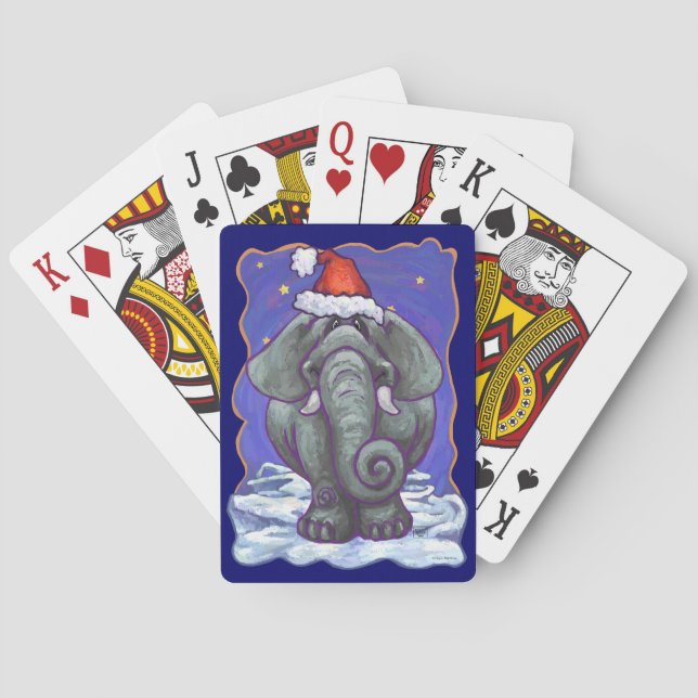 Elephant Christmas Playing Cards (Back)