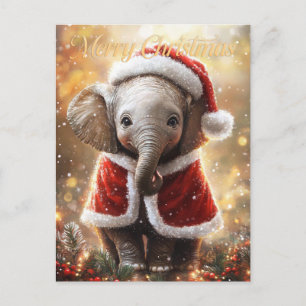 Elephant Christmas Postcard