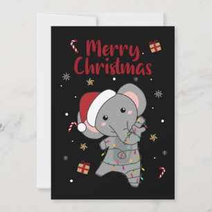 Elephant Christmas Snow Winter Animals Elephants A Holiday Card