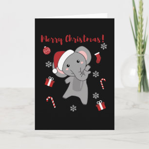 Elephant Christmas Snow Winter Animals Elephants Card