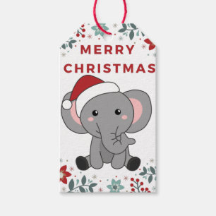 Elephant Christmas Snow Winter Animals Elephants G Gift Tags