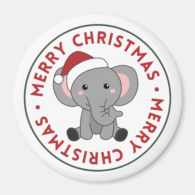 Elephant Christmas Snow Winter Animals Elephants M Magnet (Front)