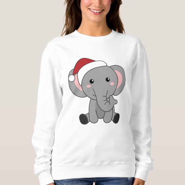 Elephant Christmas Snow Winter Animals Elephants Sweatshirt (Front)