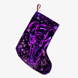 Elephant Christmas Stocking In Starry Night