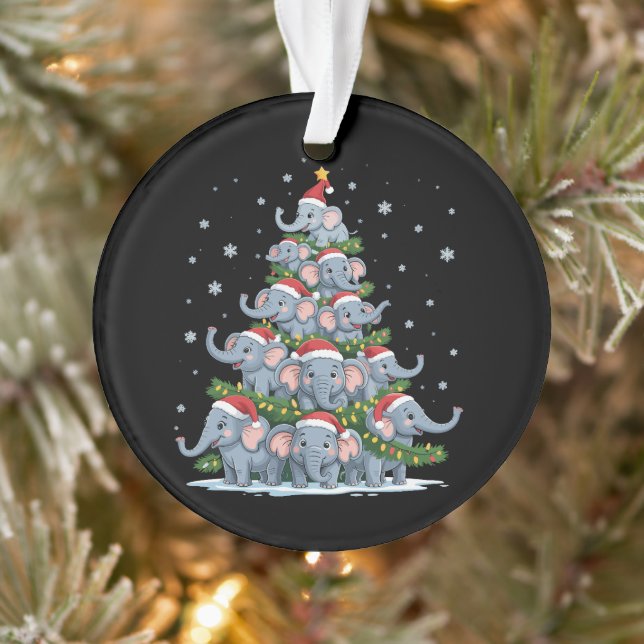 Elephant Christmas Tree Funny Cute Elephant Ornament (Tree)