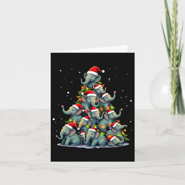 Elephant Christmas Tree Funny Jumbo Holiday Cute E Card (Front)