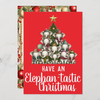 Elephant Christmas Tree Holiday Card