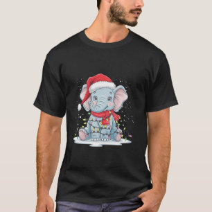 Elephant Christmas Tree Lights Elephant Lover Cute T-Shirt