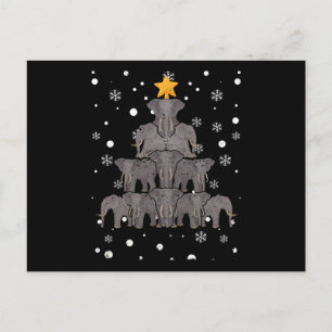 Elephant Christmas Tree Safari Animal Lover Xmas Postcard