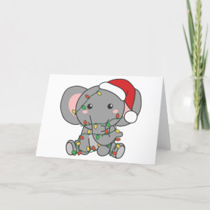 Elephant Christmas Winter Animals Elephants Holida Holiday Card