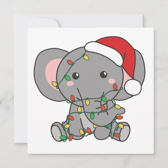 Elephant Christmas Winter Animals Elephants Invita Invitation (Front)