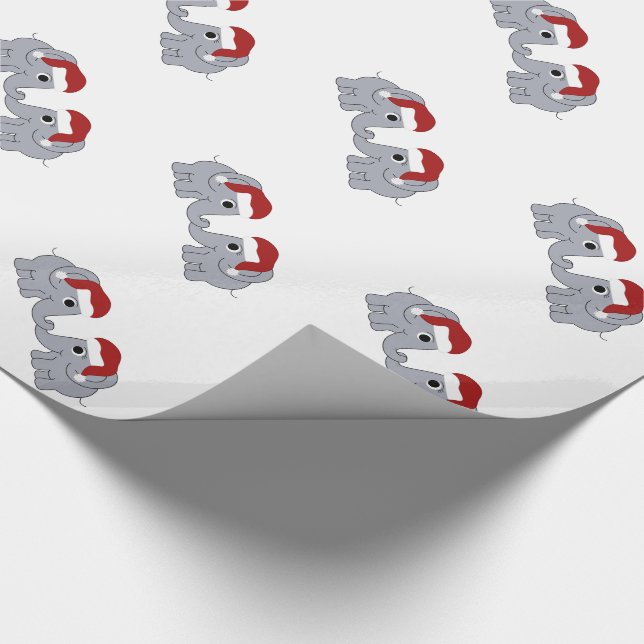 Elephant Christmas Wrapping Paper (Corner)